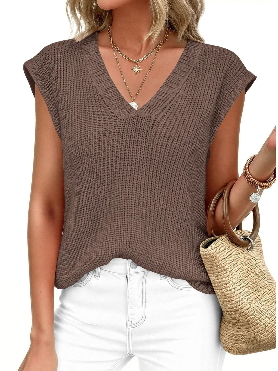 V-Neck Sweater Vest - cas7m
