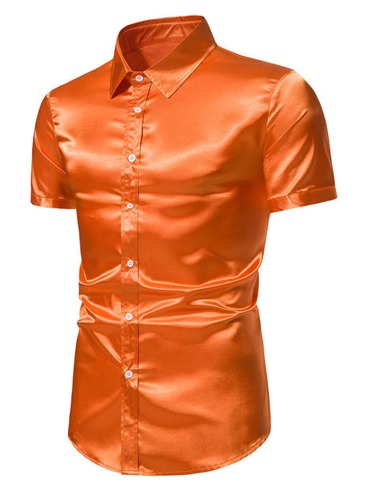 Men's Button Up Short Sleeve Shirt - cas7m