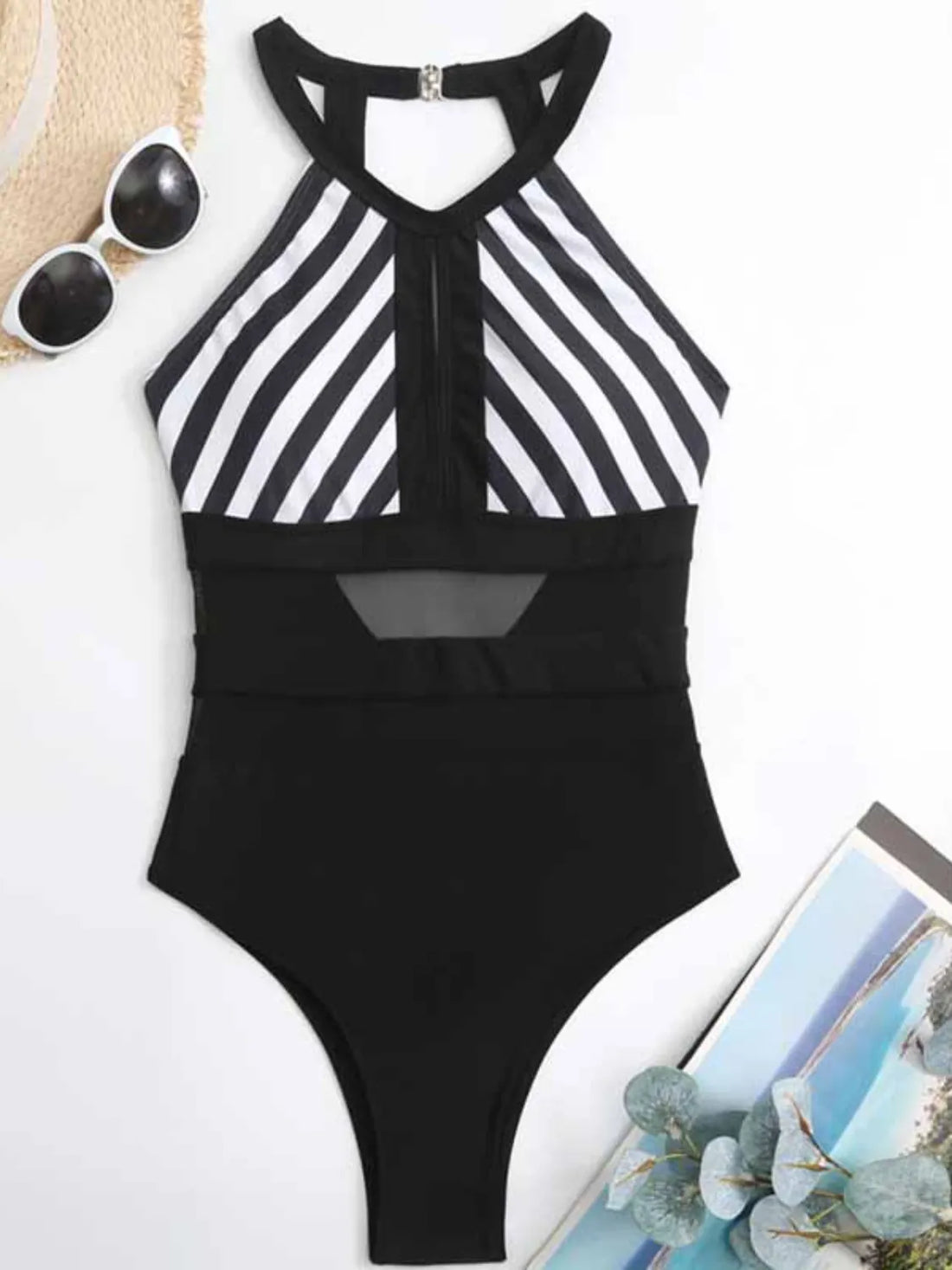 Glamour Mesh Cutout Backless Dress with Removable Padding - cas7m