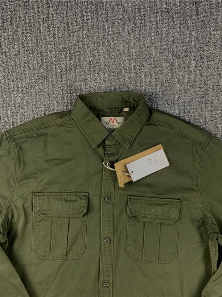 Men's Plus Size Button Up Long Sleeve Shirt - cas7m