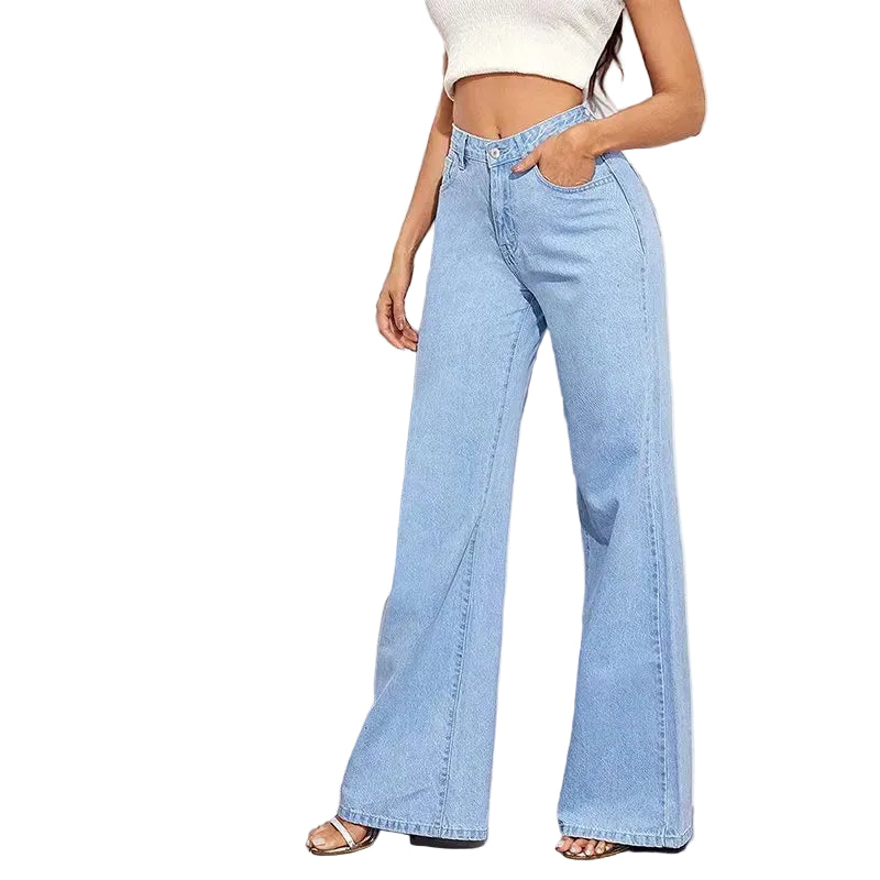 Women's High Waist Wide Leg Jeans Summer