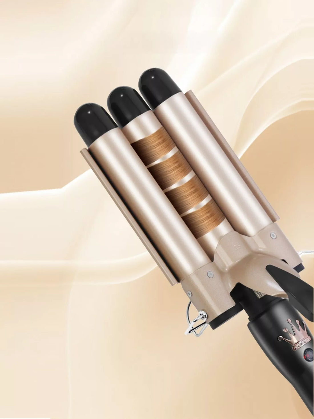 3-Barrel Beachy Waves Curling Iron - Effortless Styling Tool - cas7m