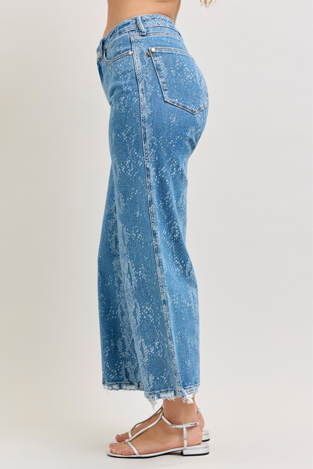 Judy Blue High Rise Ankle Wide Leg Jeans - cas7m