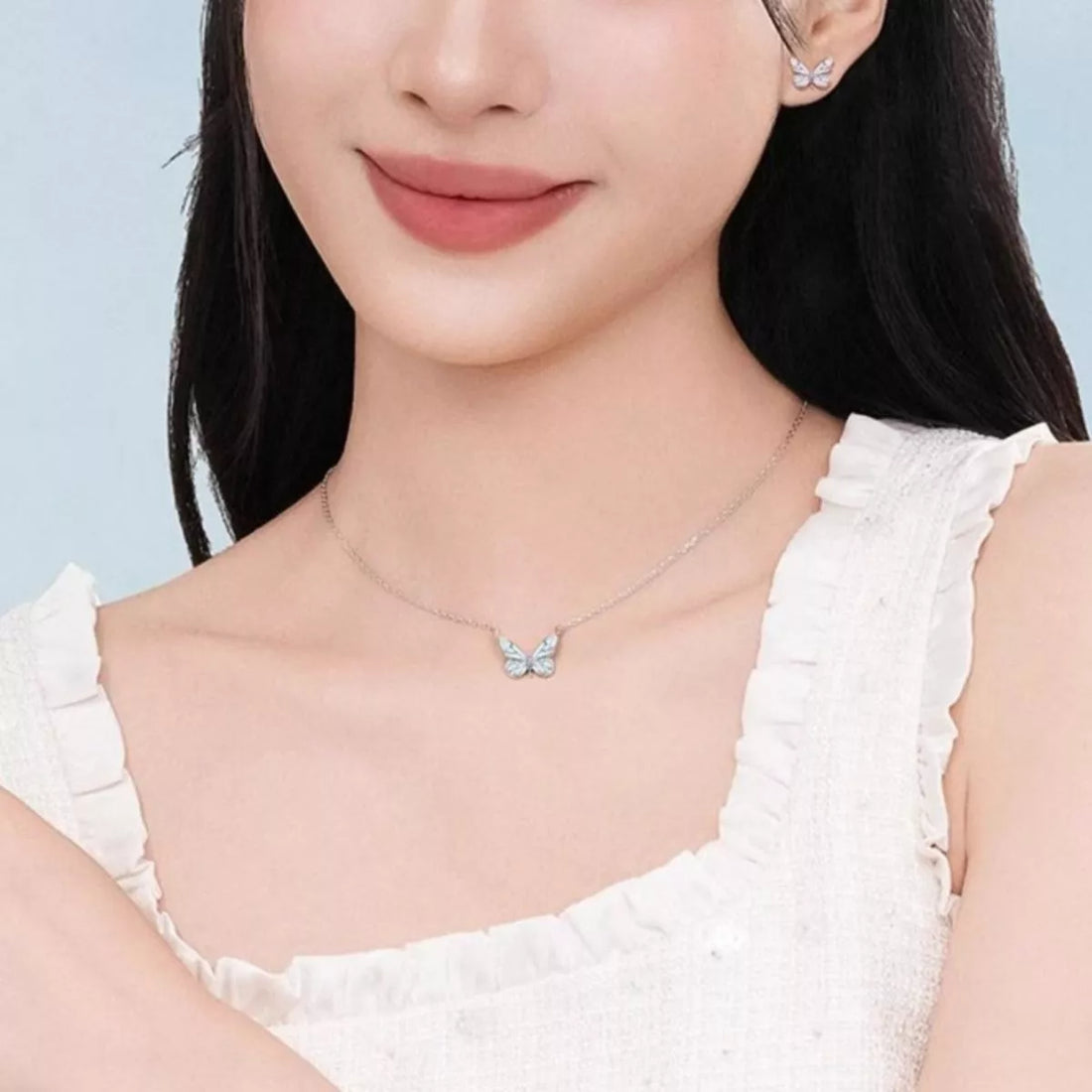 925 Sterling Silver Butterfly Necklace - cas7m