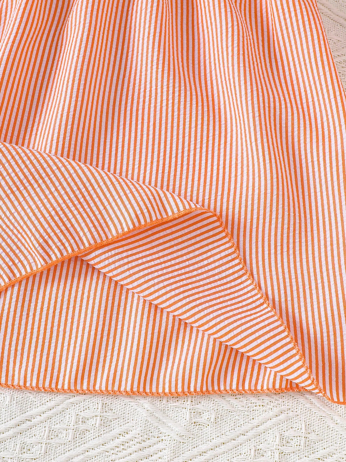 Children's Embroidered Striped Dress - cas7m