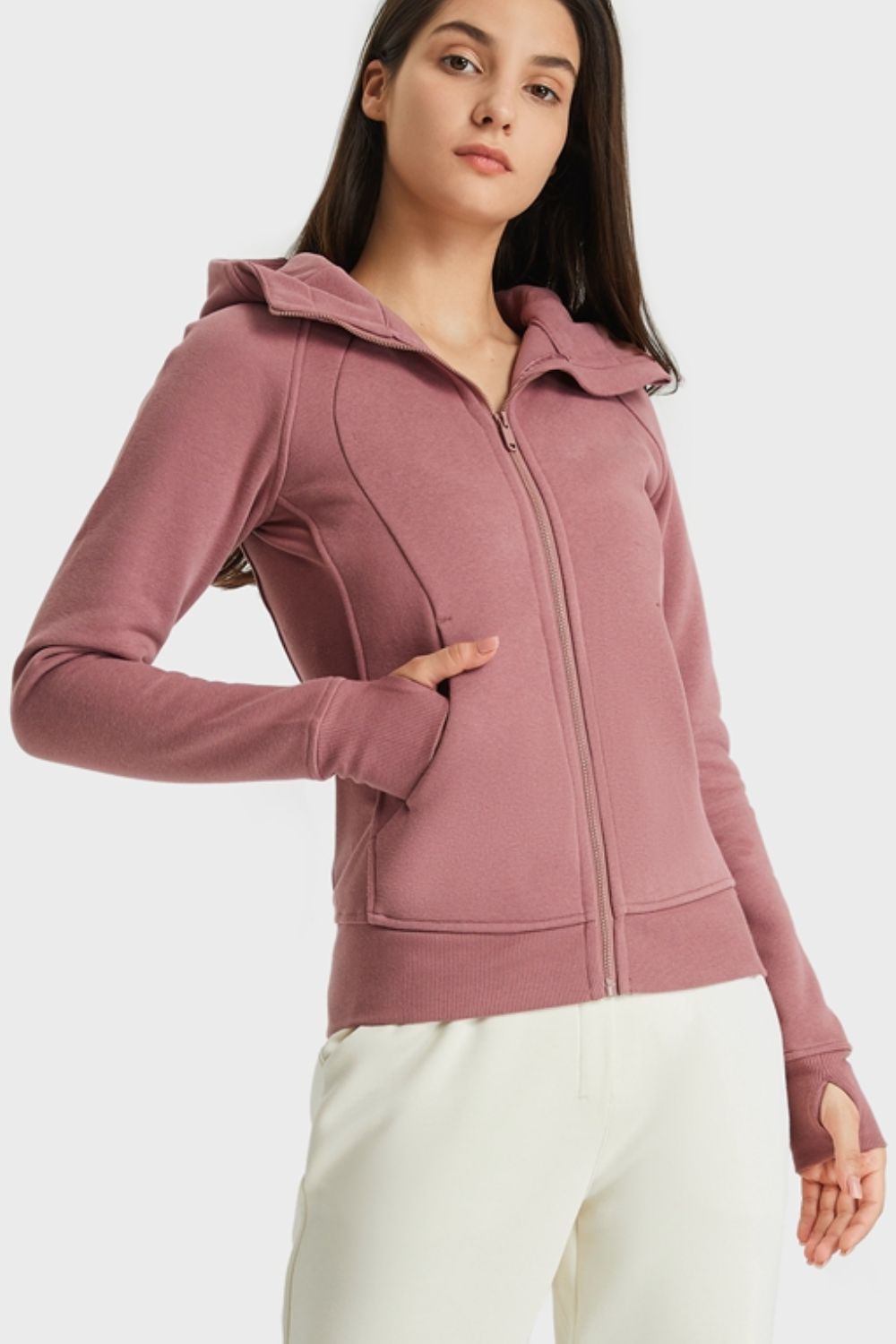 Millennia Zip Up Seam Detail Hooded Sports Jacket - cas7m
