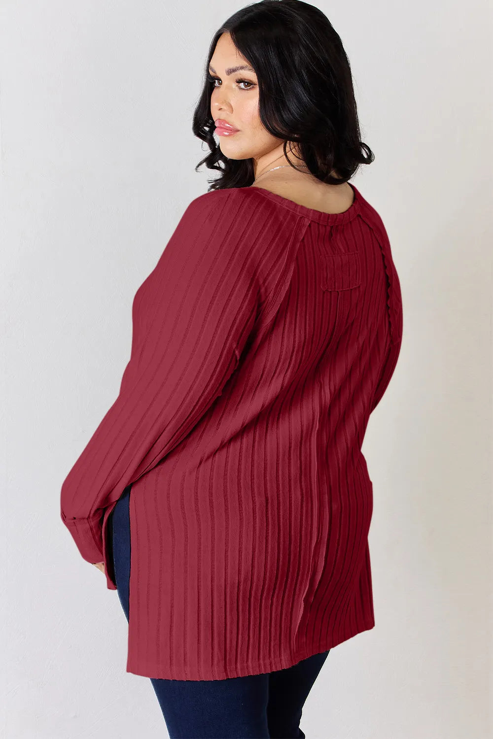 Ribbed Basic Stretch Top – Versatile & Comfy Poly Blend - cas7m