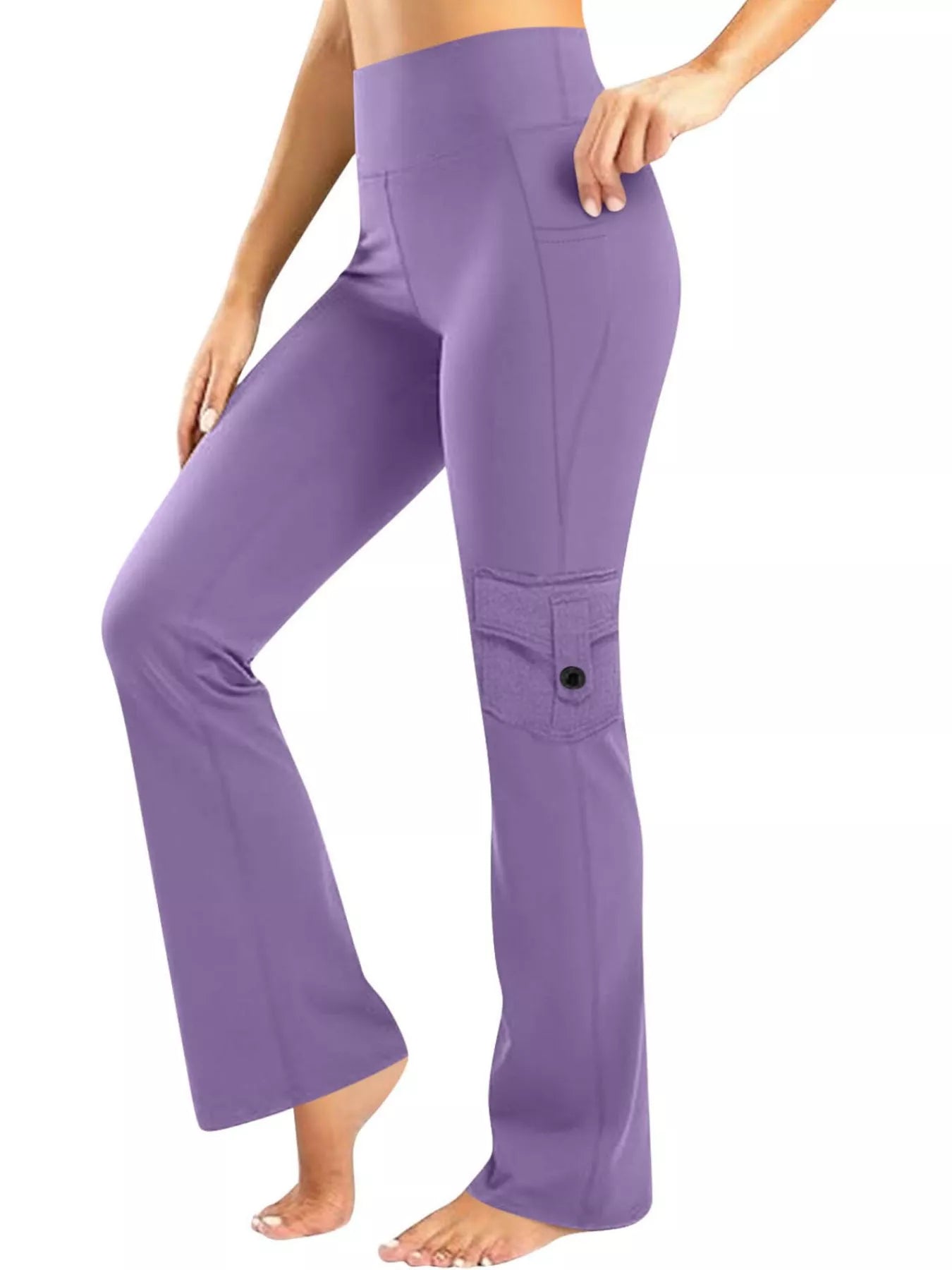 High-Waisted Yoga Pants with Pockets - cas7m