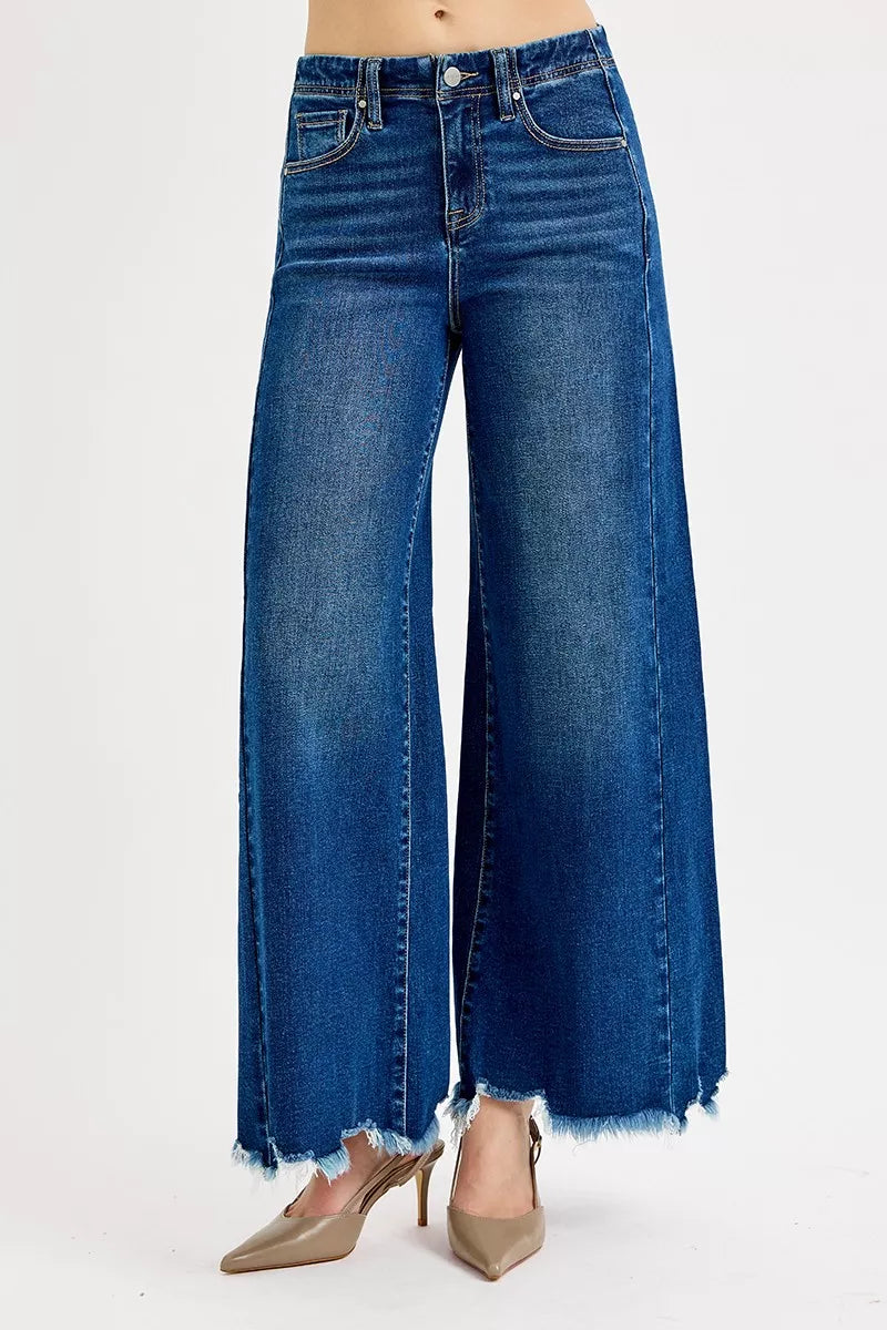 RISEN Full Size High Rise Ankle Wide Jeans Plus Size - cas7m