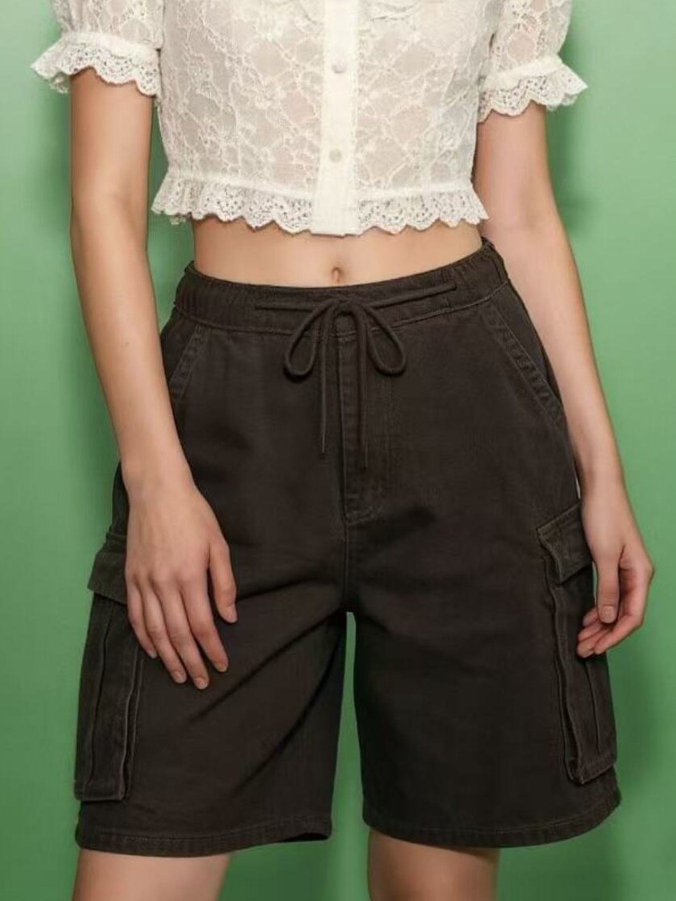 Cargo Shorts with Drawstring - cas7m