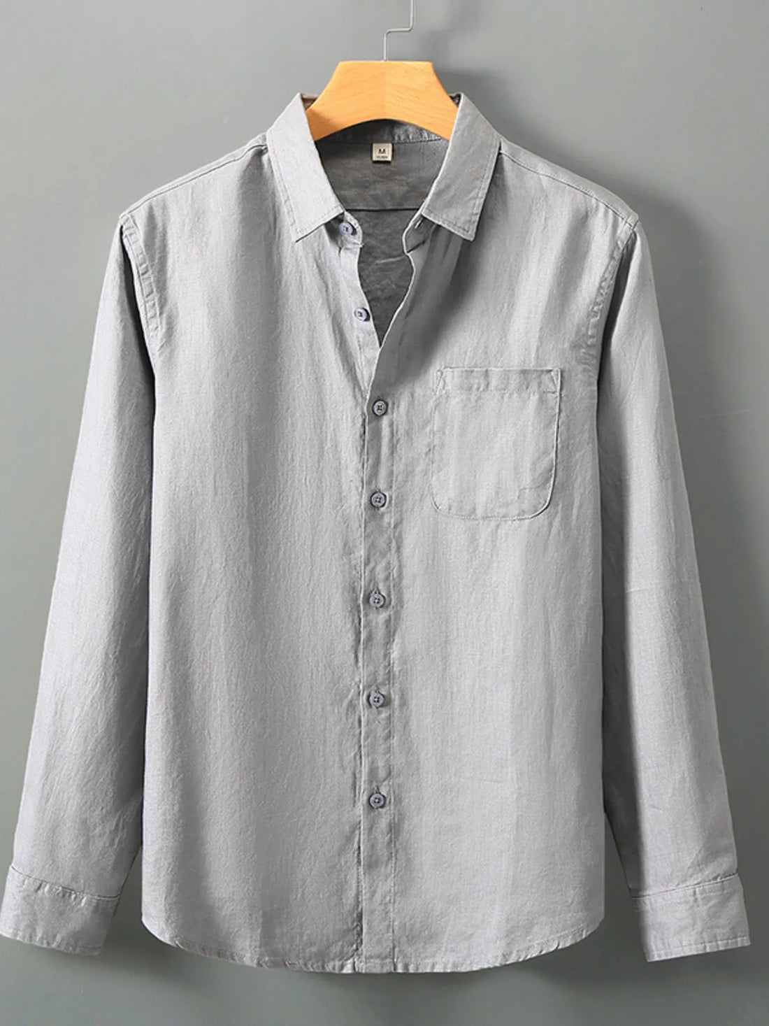 Men's Plus Size Long Sleeve Button-Up Shirt - cas7m