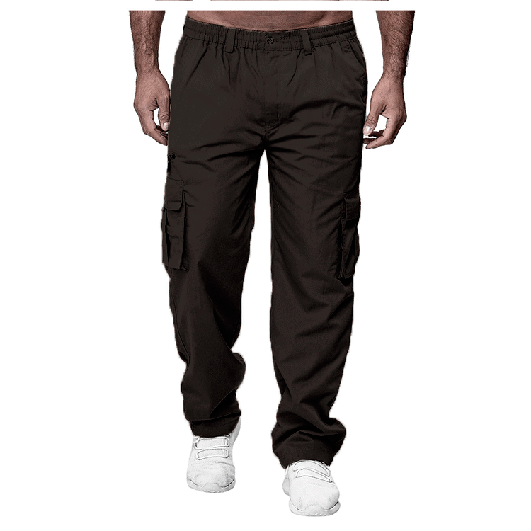 Men's Casual Multi-pocket Loose Straight Cargo Pants - cas7m