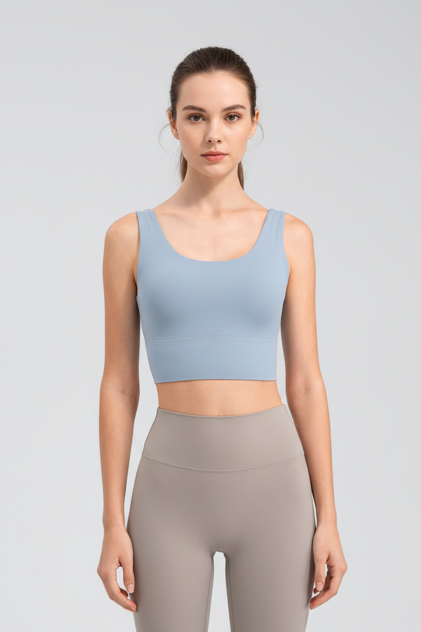 Scoop Neck Wide Strap Active Tank - cas7m