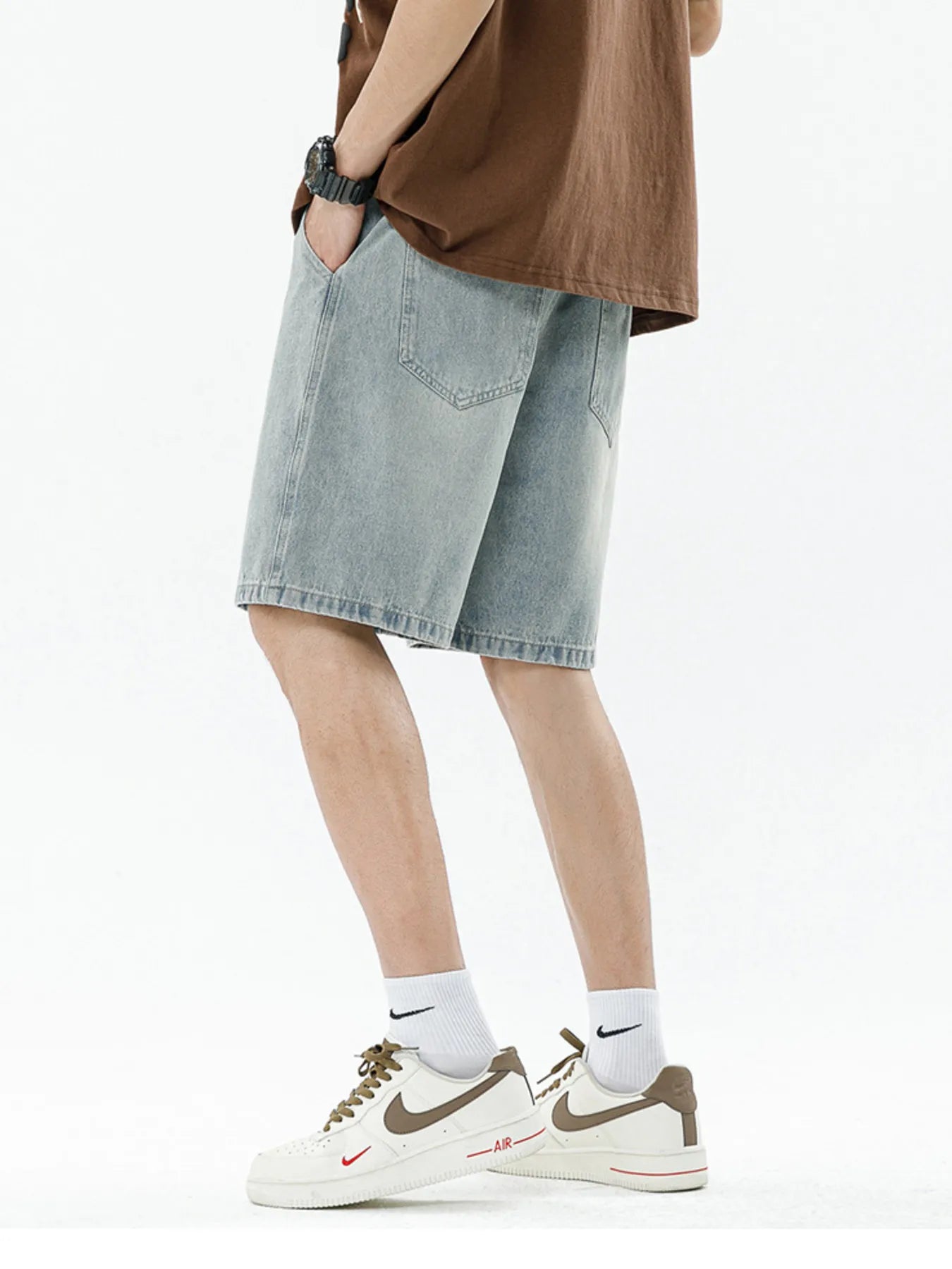 Casual Washed Cotton Drawstring Shorts - Slight Stretch Comfort - cas7m