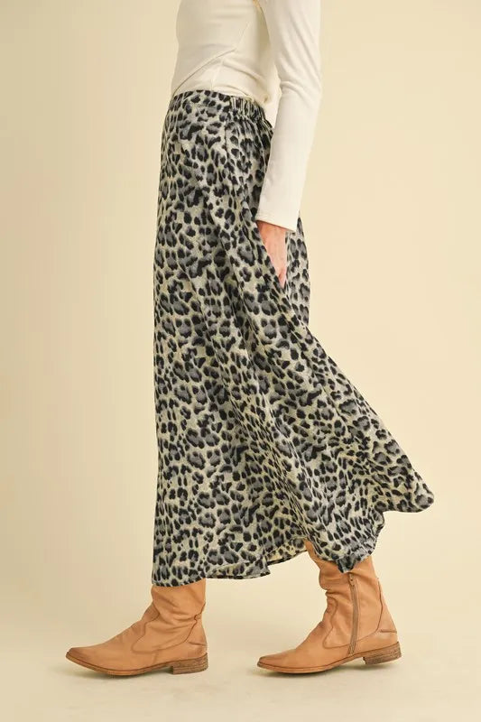 Aemi+Co Leopard Midi Skirt - cas7m