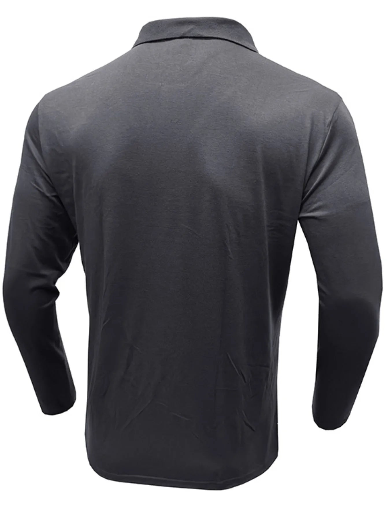 Men's Striped Long Sleeve Polo Shirt - cas7m