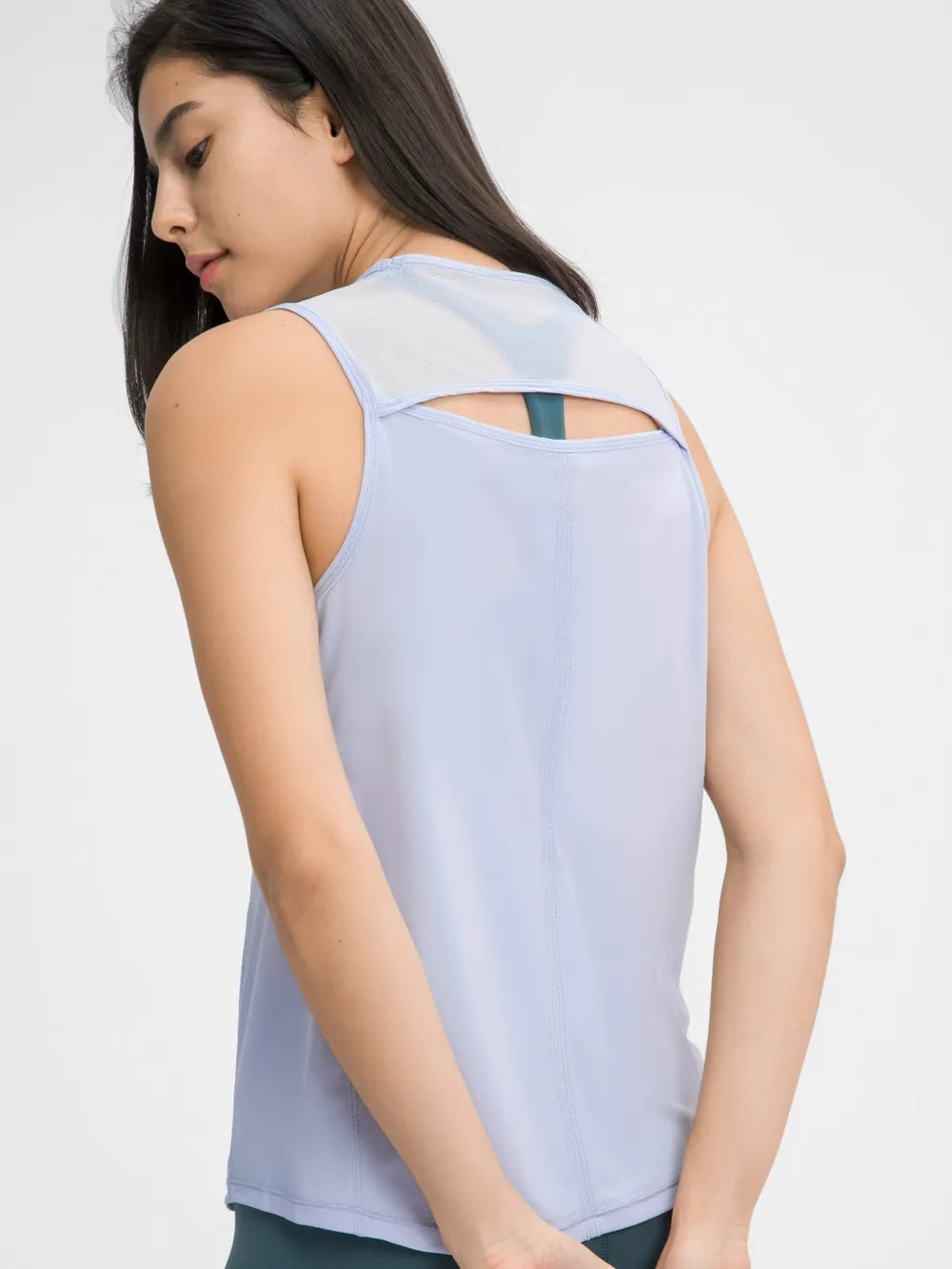 Millennia Cutout Back Round Neck Active Tank - cas7m