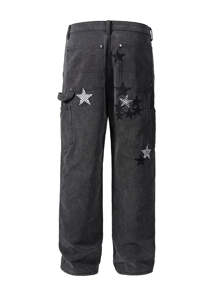 Men's Pocketed Star Jeans - cas7m