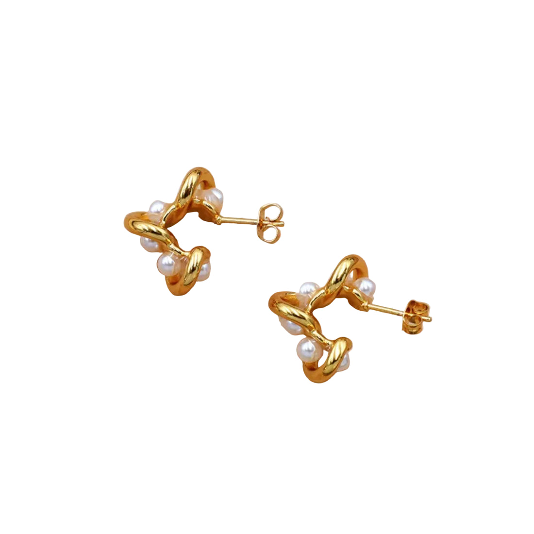 18K Gold-Plated Pearl Earrings - cas7m