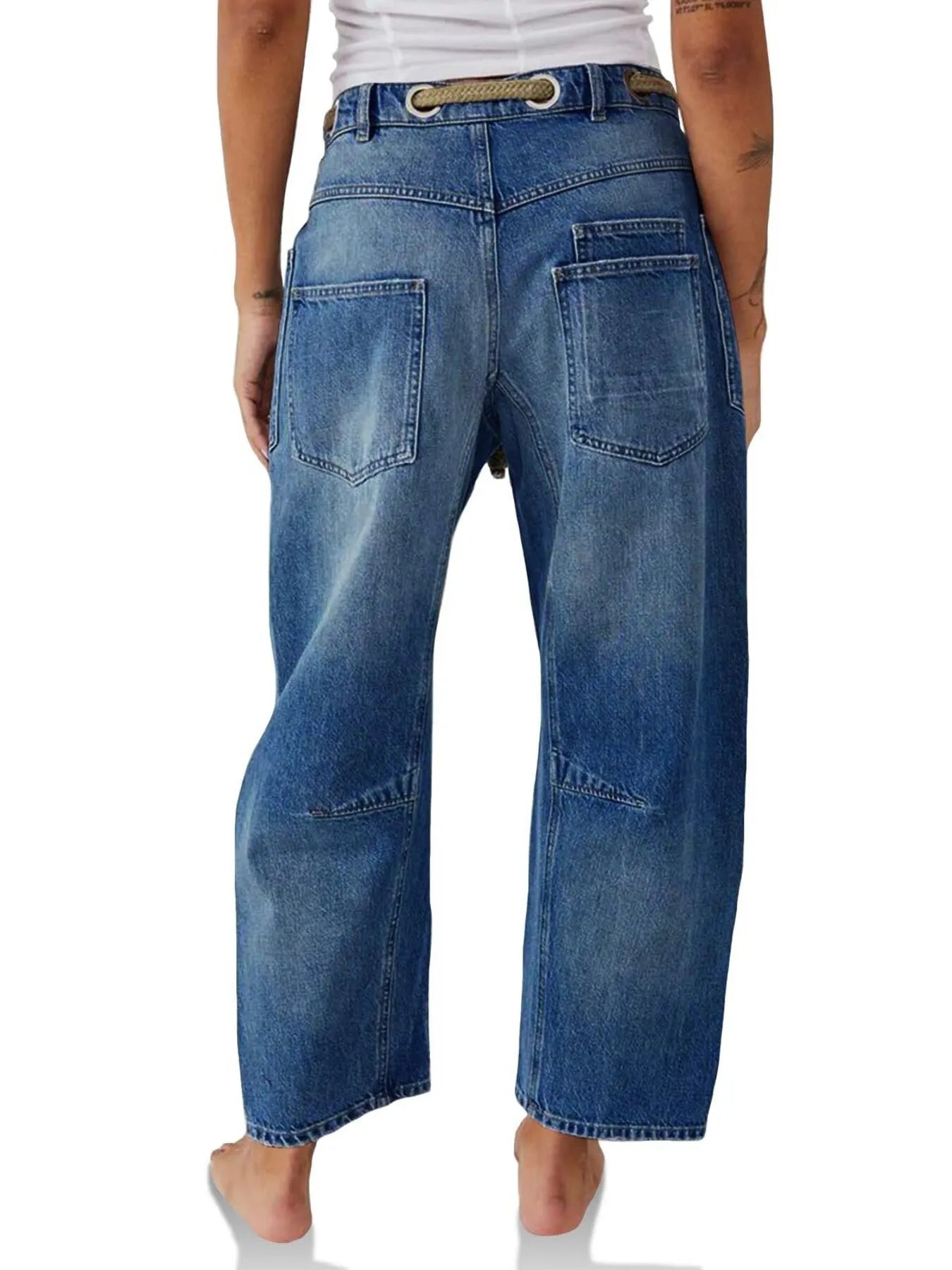 Washed Wide Leg Jeans - cas7m