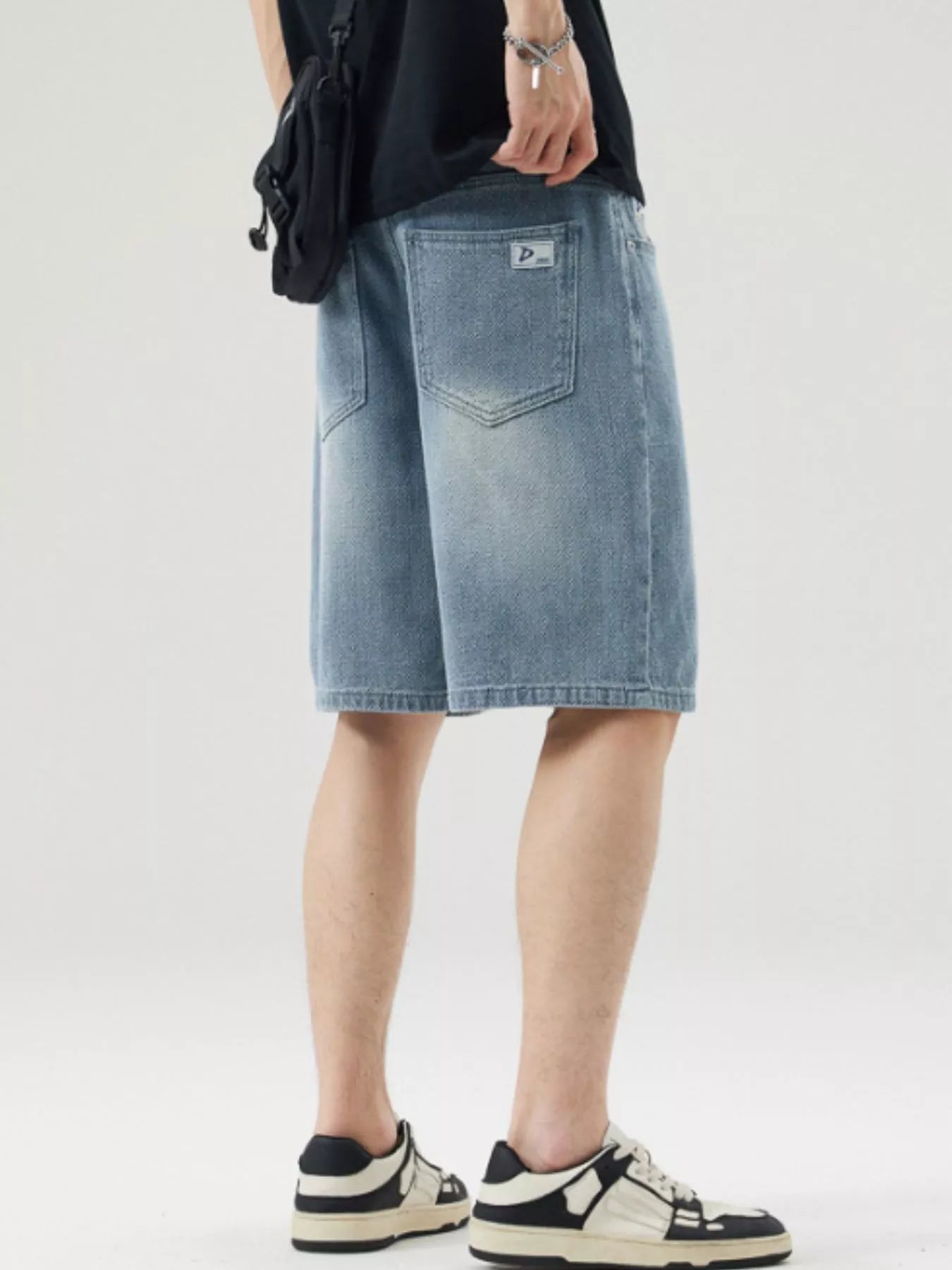 Men's Wide Leg Denim Shorts - cas7m