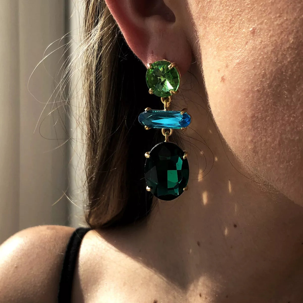 Alloy Geometric Dangle Earrings - cas7m