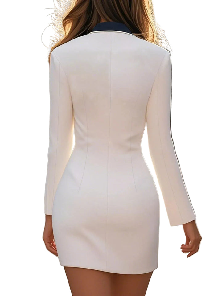 Double-Breasted Blazer Dress - cas7m