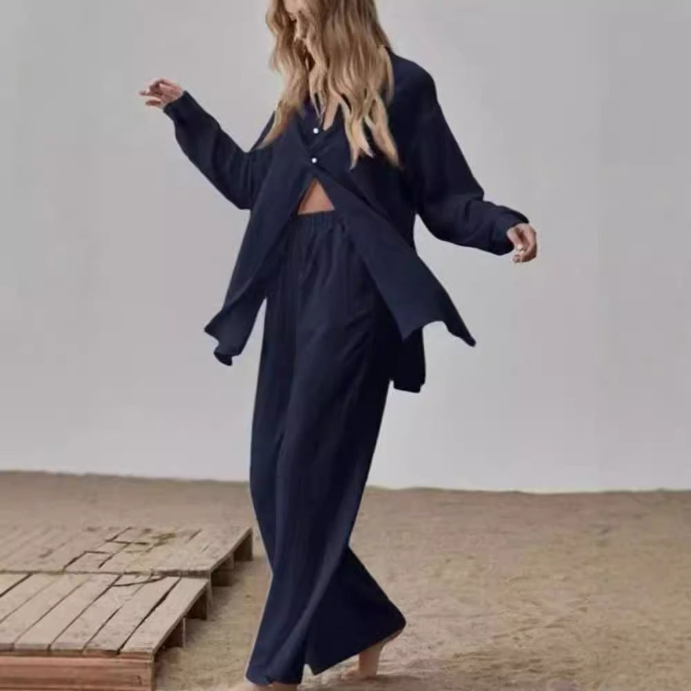 European And American Style Women Shirt Blouse And Pants - cas7m