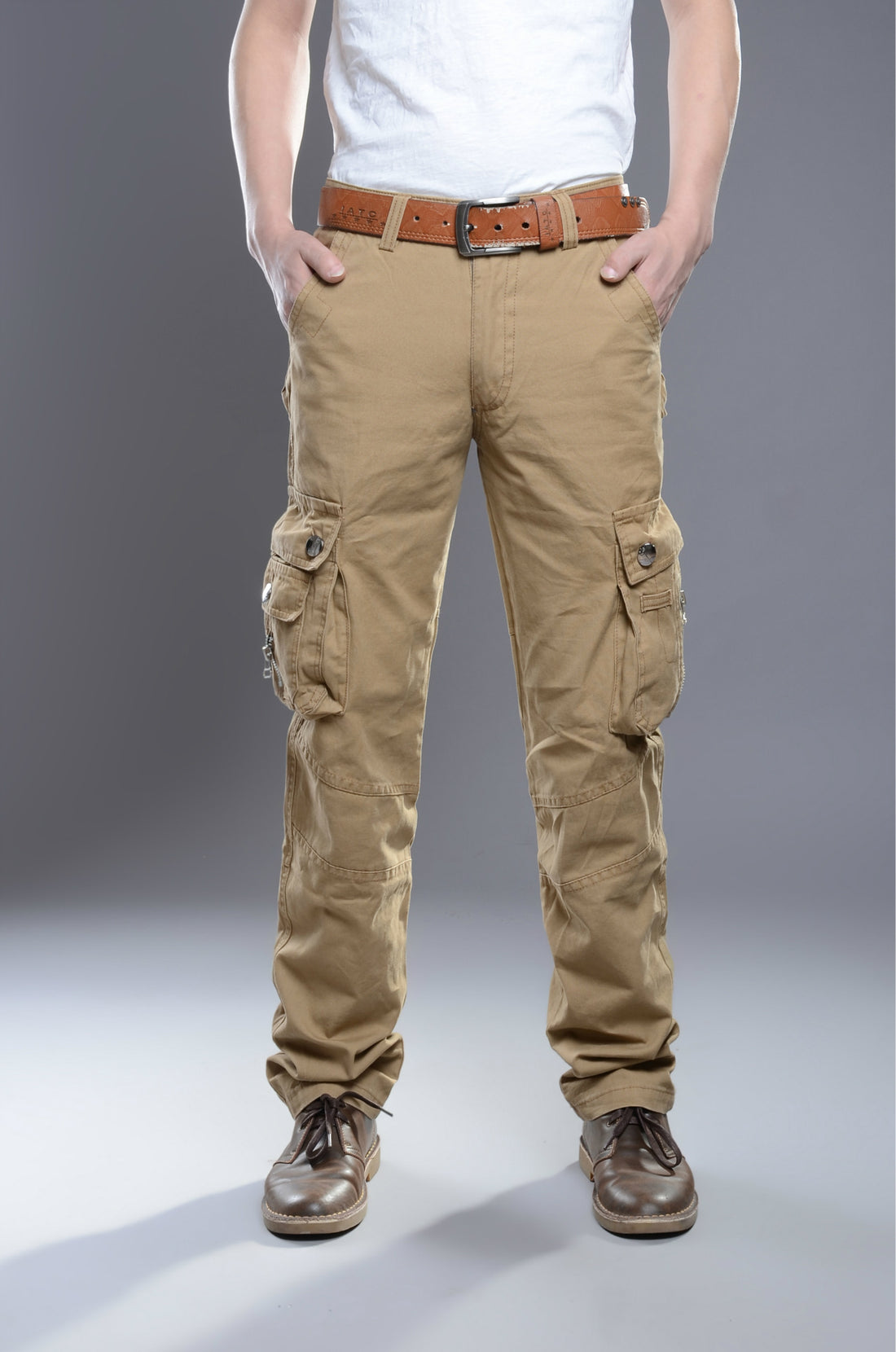 Men's Casual Multi-Pocket Cotton Workwear Pants - cas7m