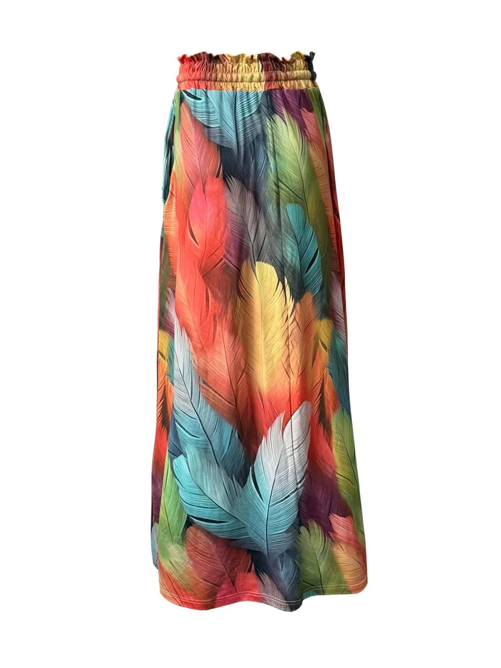 Printed Maxi Skirt with Pockets - cas7m