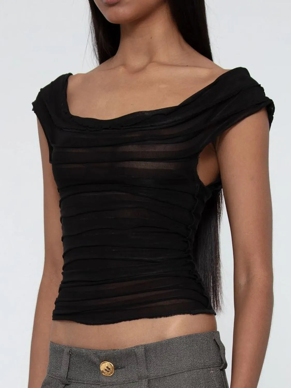 Ruched Solid Tank - cas7m
