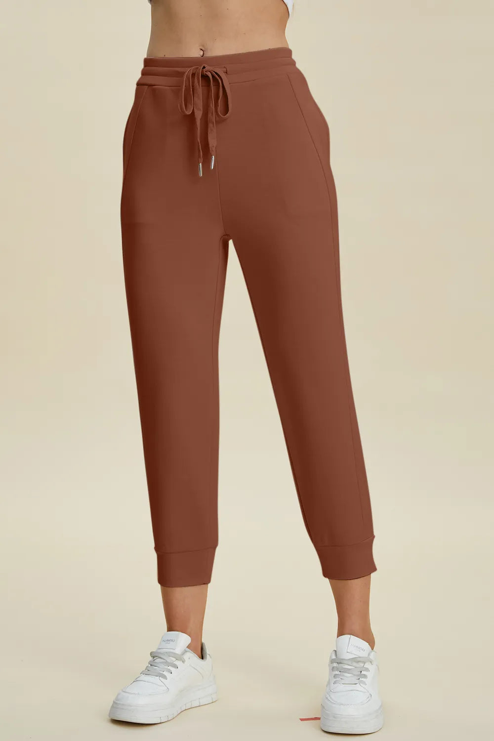 Basic Bae Full Size Air Scuba Drawstring High Waist Cropped Pants - cas7m