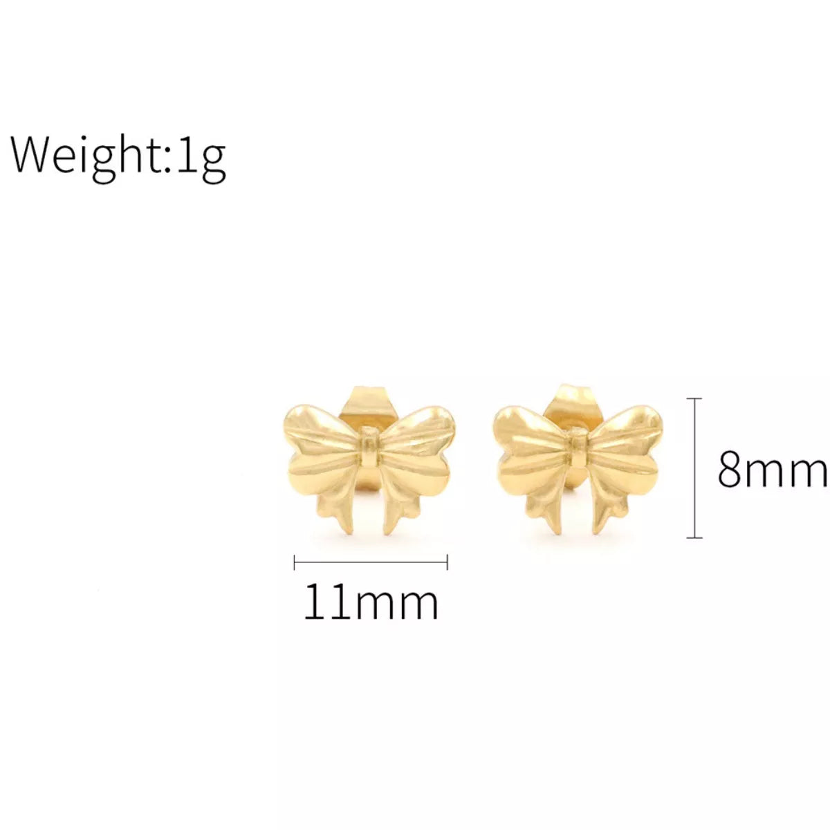 18K Gold-Plated Bow Earrings - cas7m