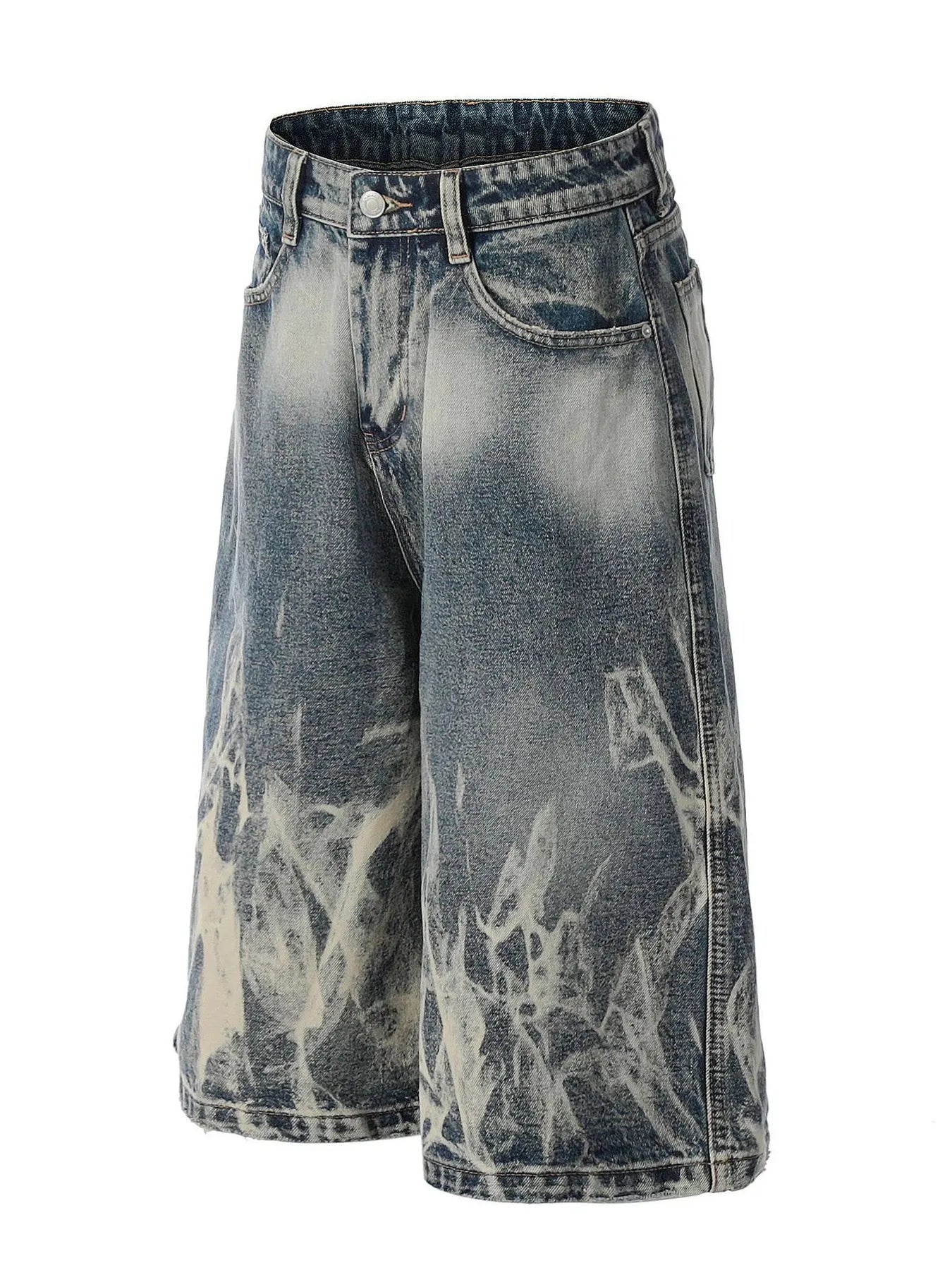 Men's Acid Wash Denim Shorts - cas7m