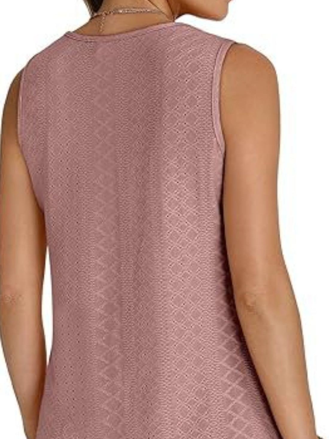 Eyelet V-Neck Tank - cas7m