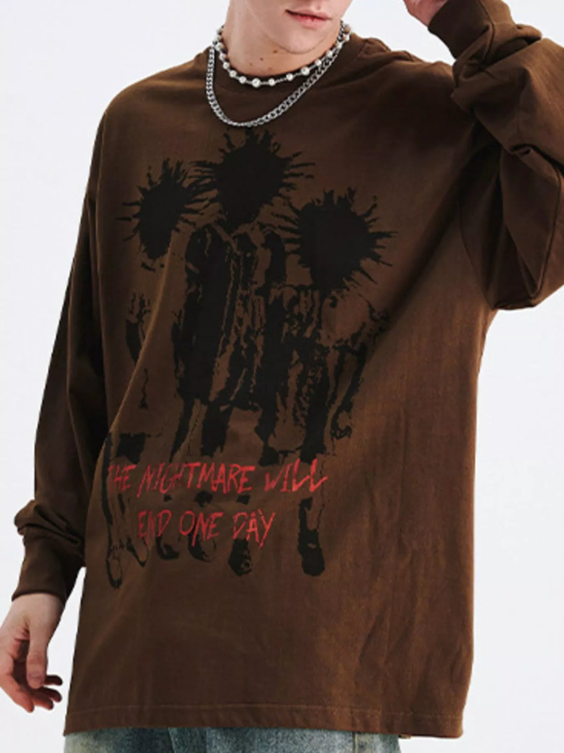 Men's Plus Size Graphic Long Sleeve T-Shirt - cas7m