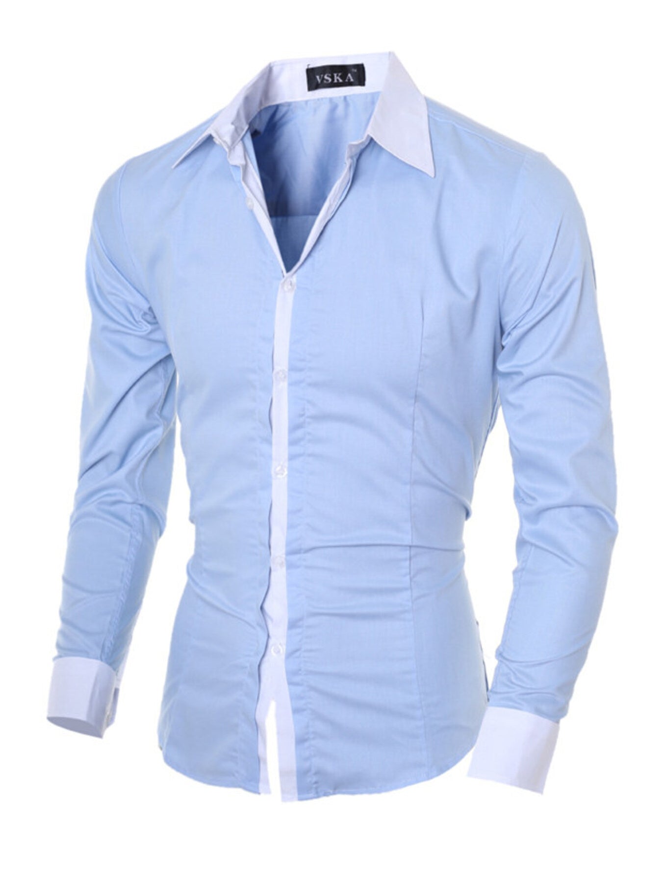Men's Slim Fit Long Sleeve Shirt - cas7m