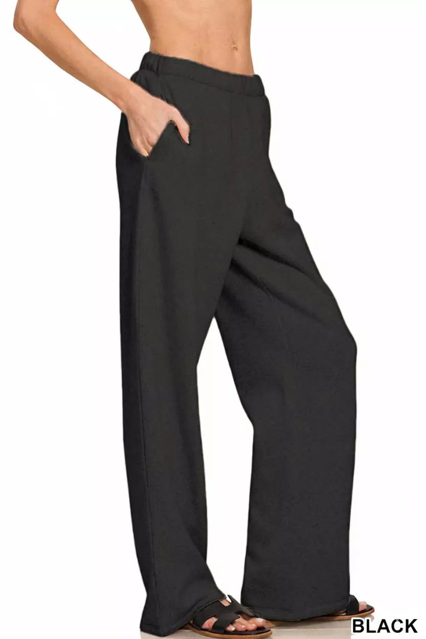 Zenana Fleece Sweatpant with Pockets - cas7m