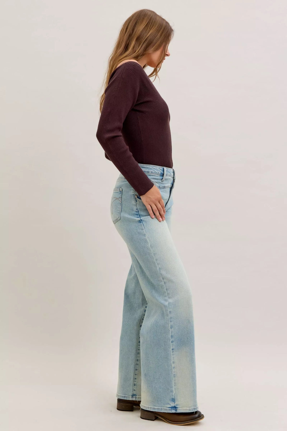 Chic High Waist Straight Leg Jeans - Classic & Versatile - cas7m