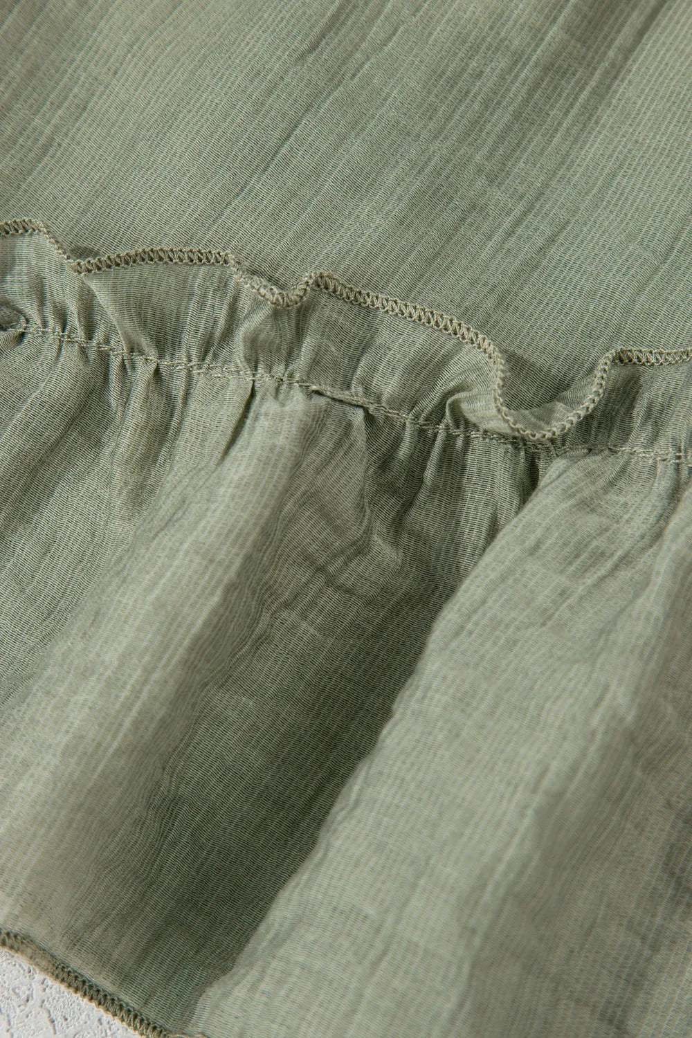 Textured Tie Waist Ruffle Hem Shorts - cas7m
