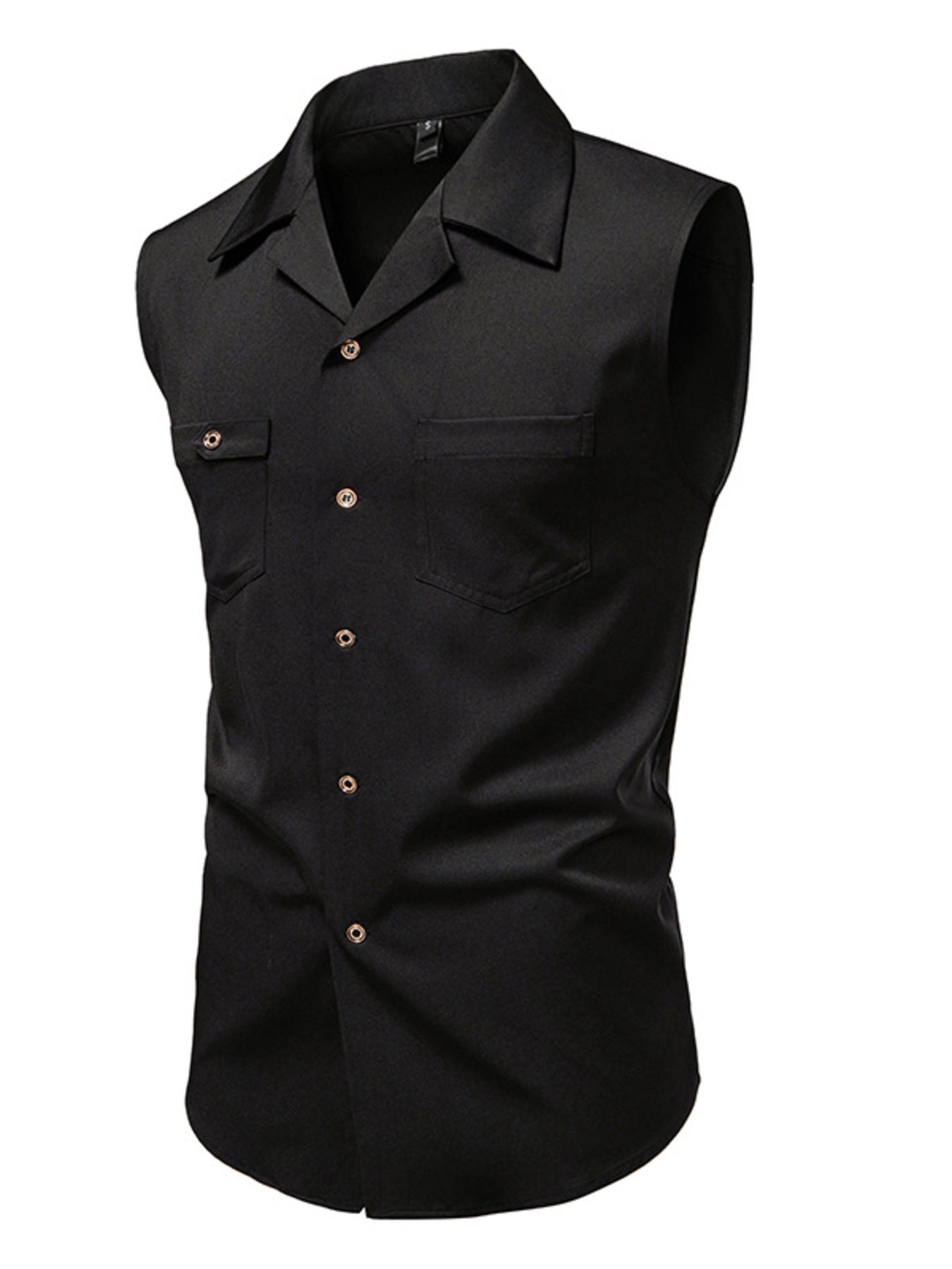 Men's Sleeveless Button-Down Shirt - cas7m