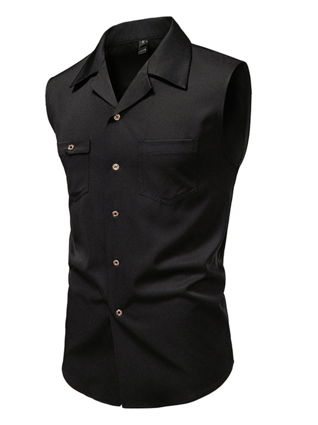 Men's Sleeveless Button-Down Shirt - cas7m