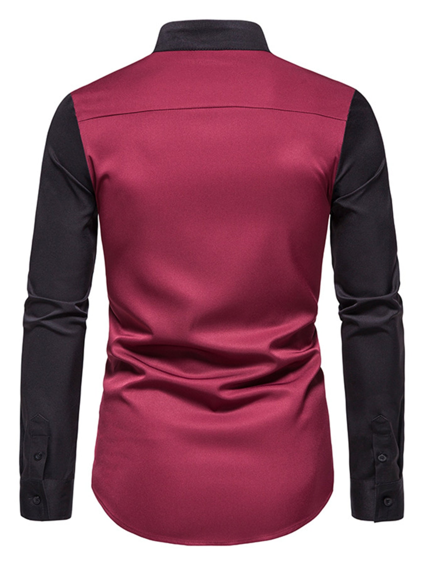 Men's Asymmetrical Button-Down Long Sleeve Shirt - cas7m