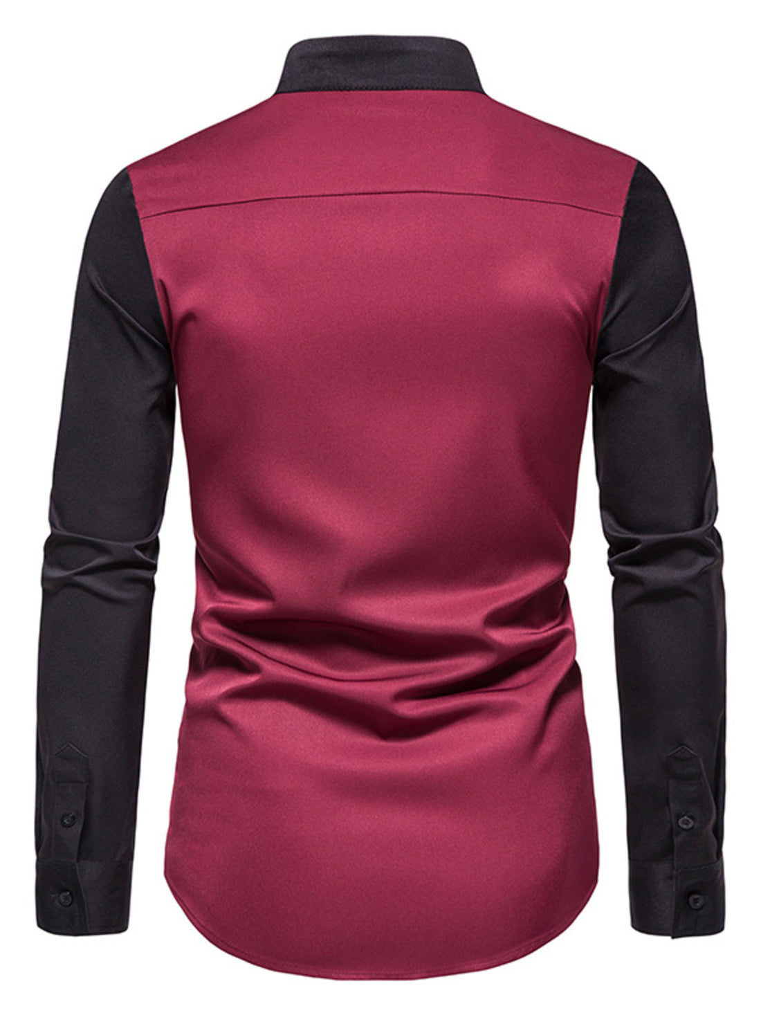 Men's Asymmetrical Button-Down Long Sleeve Shirt - cas7m