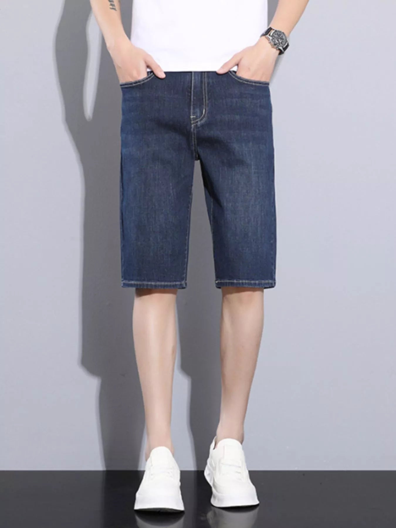 Men's Loose Fit Denim Shorts - cas7m