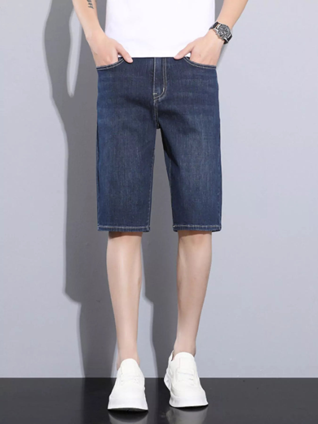 Men's Loose Fit Denim Shorts - cas7m