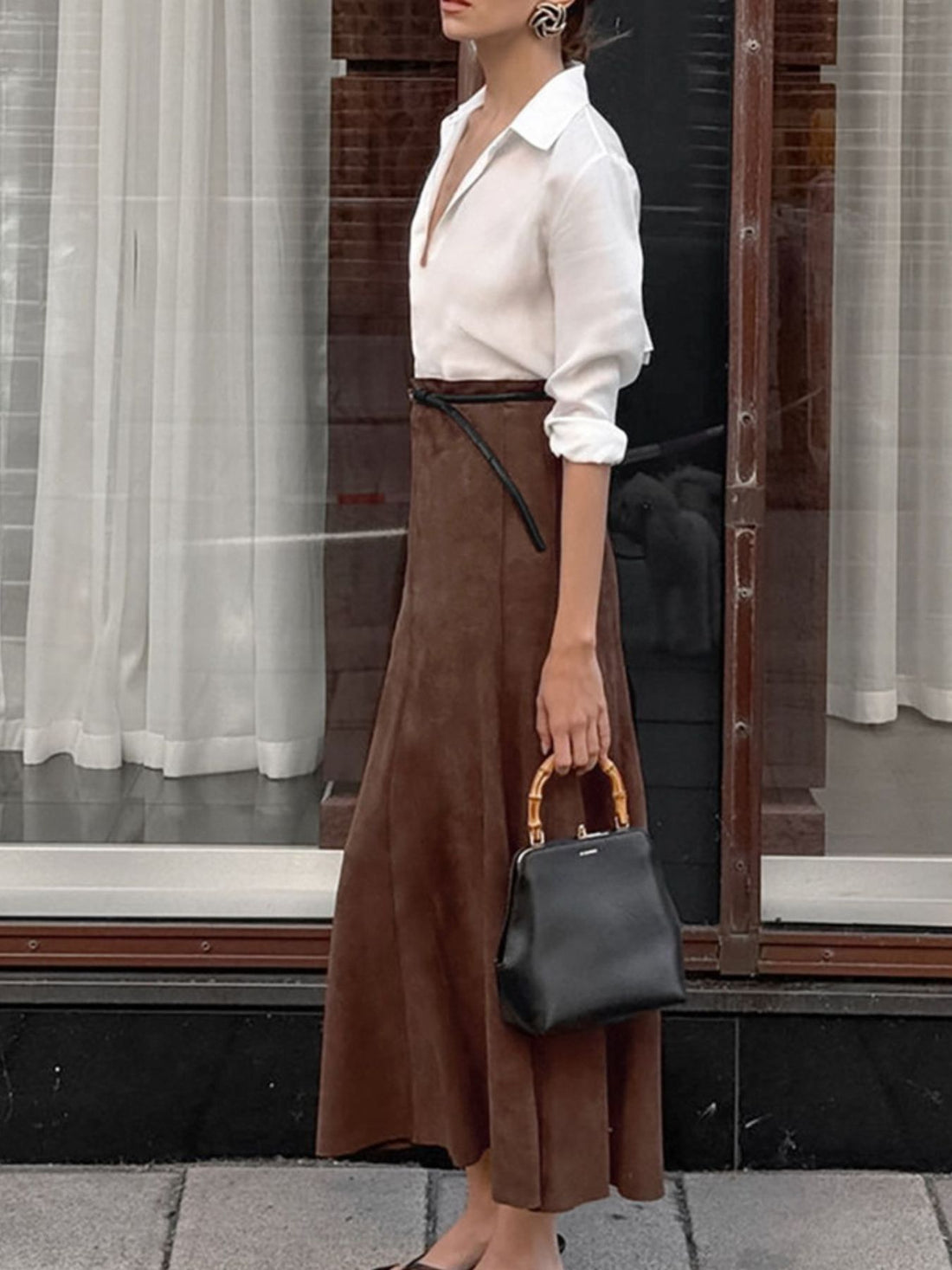 Suede Midi Skirt - cas7m