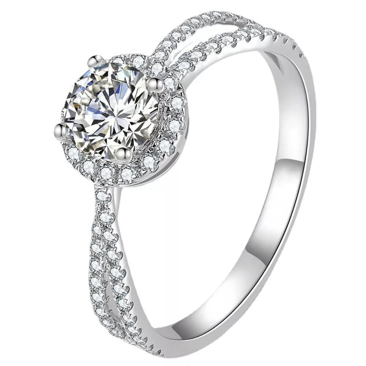 1 Carat 925 Sterling Silver Moissanite Ring - cas7m