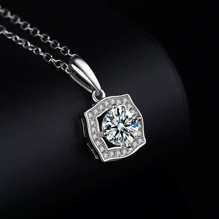 1 Carat Moissanite 925 Sterling Silver Necklace - cas7m