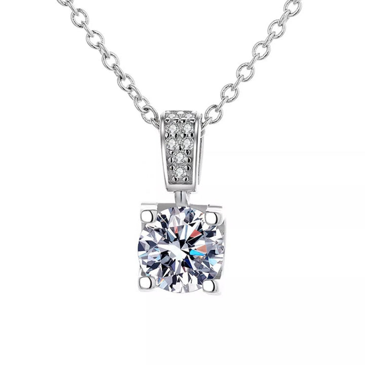 1 Carat Moissanite 925 Sterling Silver Necklace - cas7m